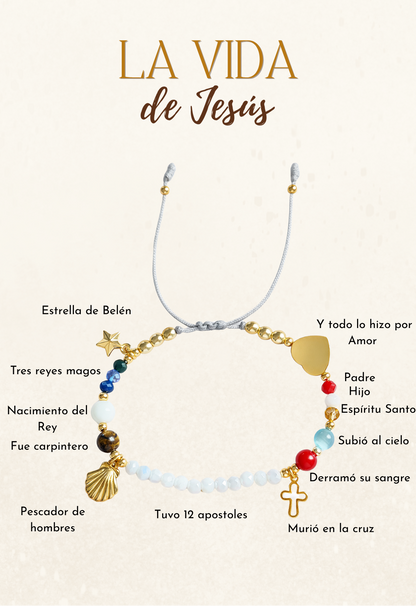 Pulsera ajustable de hilo vida de Jesús