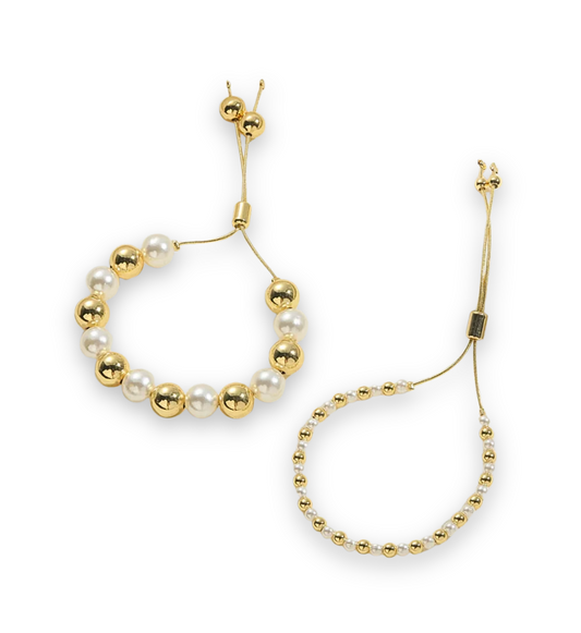 Pulseras Perlas Con Chapa